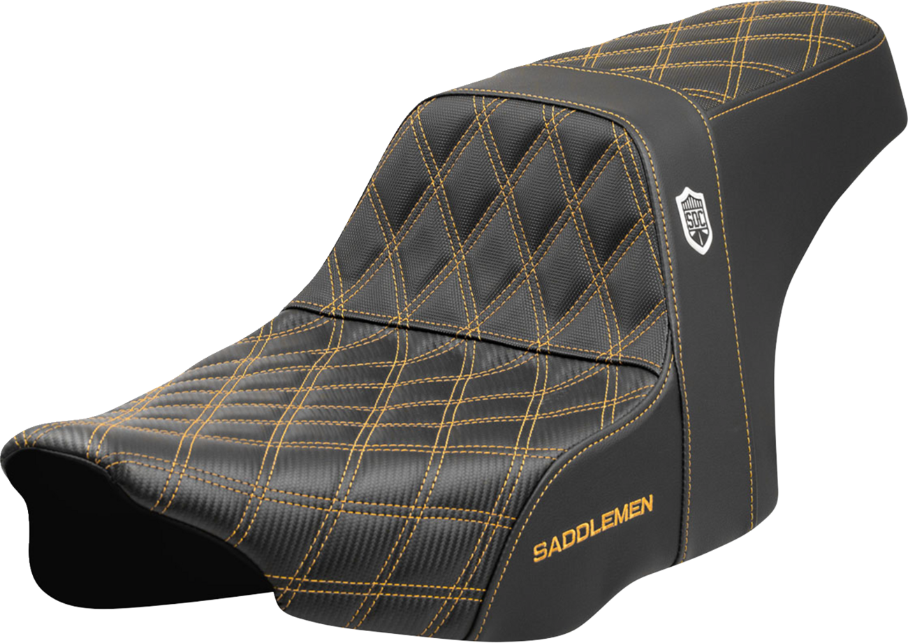 Pro Series SDC Performance Seat - Gold Stitching - W/O Backrest - FLT/FLH '23-'24