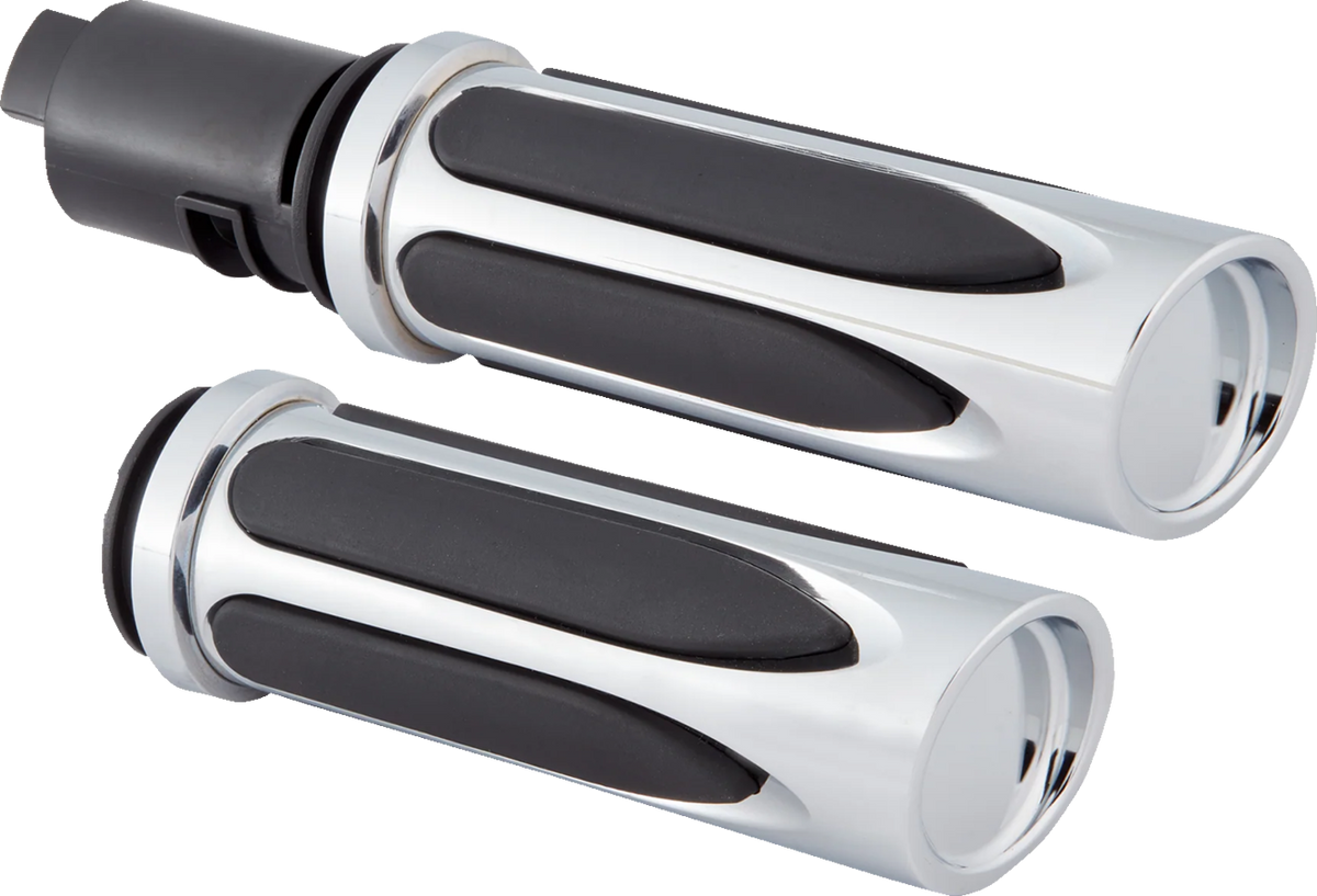 Deep Cut Comfort Series Grips - TBW - Chrome