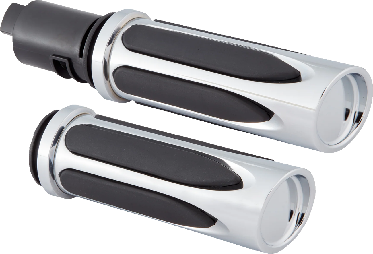 Deep Cut Comfort Series Grips - TBW - Chrome