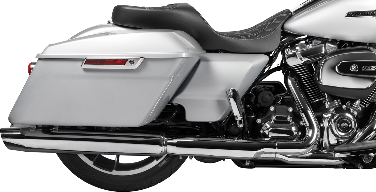 Extended Reach Freedom Seat - Vinyl - Double Diamond - Silver Stitch - FLT/FLH '09-'25