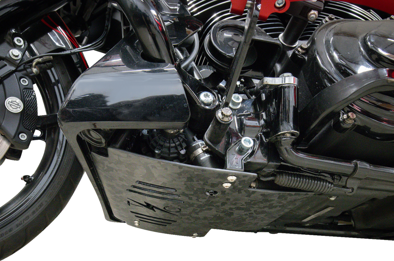 Skid Plate - Carbon Fiber/Forged - With Black Brackets - FLHX/FLTRX