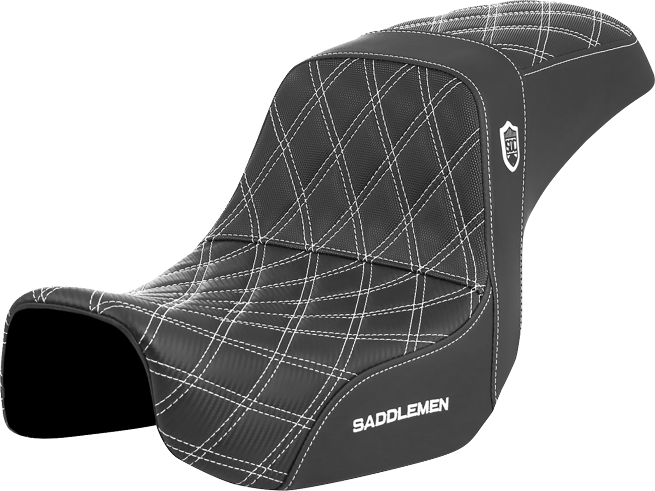 Pro Series SDC Performance Seat - Carbon Fiber/Lumbar Gripper - White Stitch - Dyna '06-'17