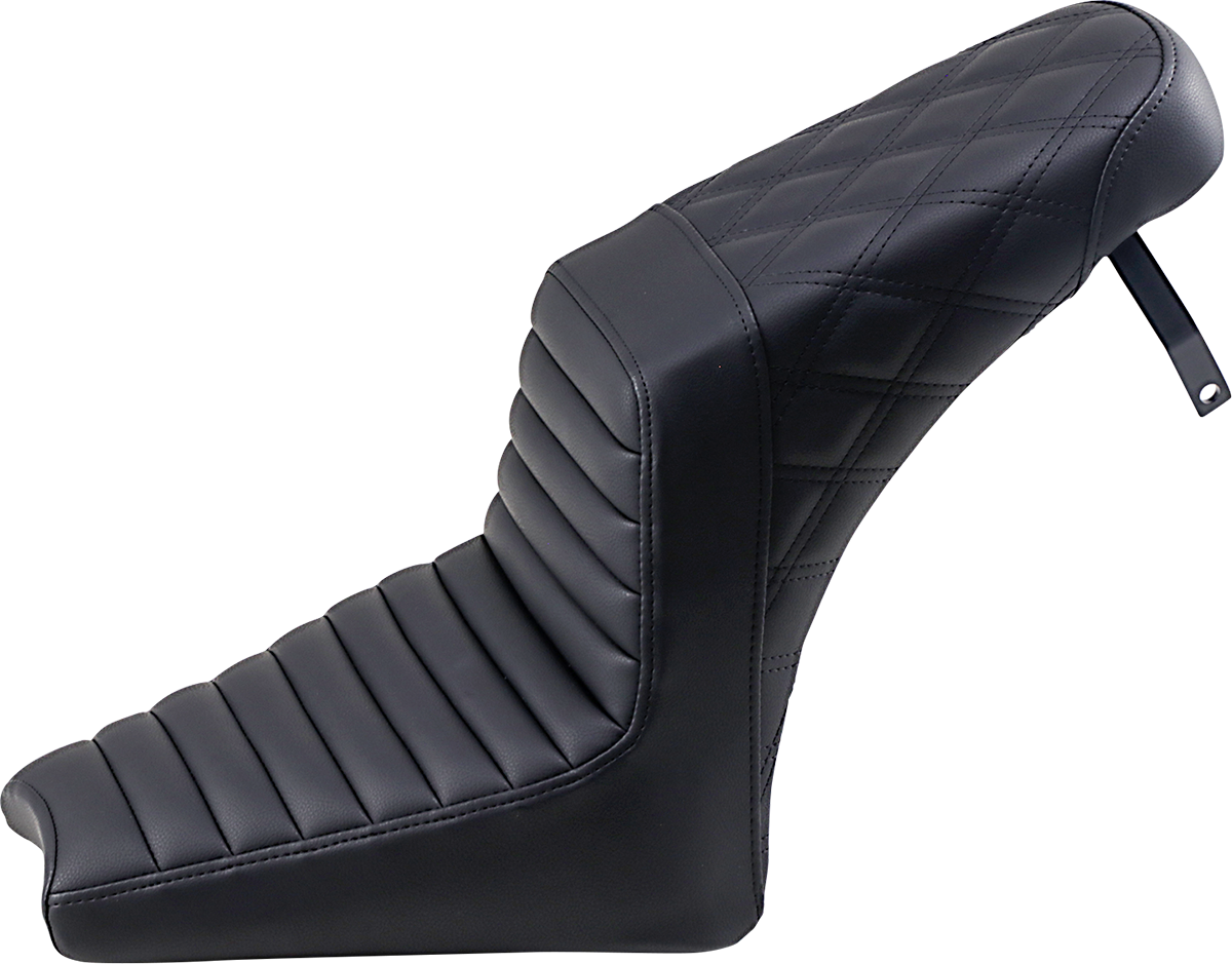 Step-Up Seat - Front Tuck-N-Roll/Rear Lattice Stitch - Black - Scout '18-'24