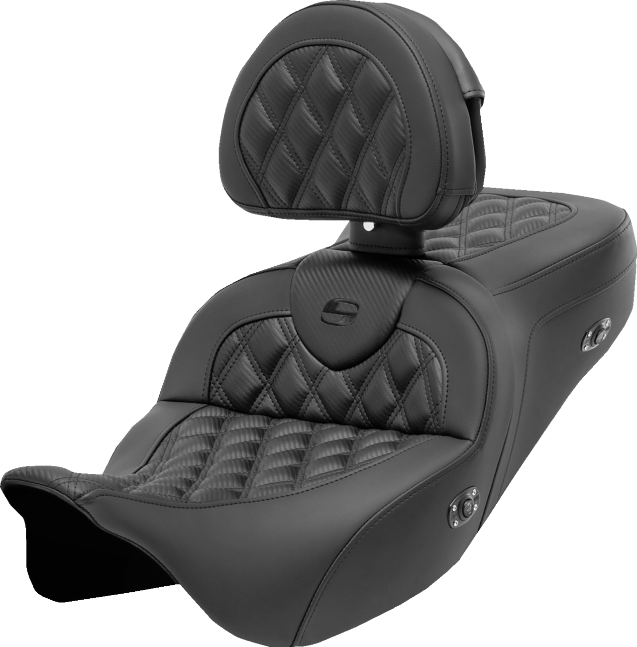 Roadsofa™ Seat - With Backrest - Lattice Stitch - Carbon Fiber - FL '08-'23