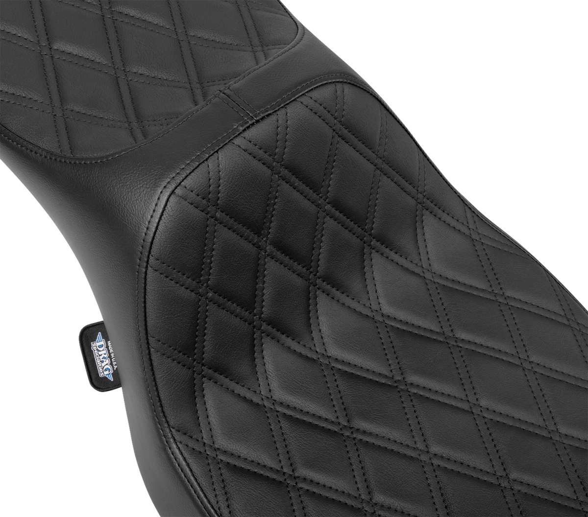 Extended Reach Predator III Seat - Double Diamond - Black Stitching - Vinyl - FLH/FLT '23-'24