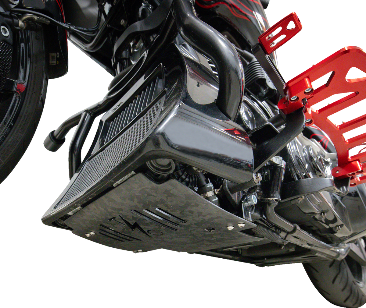 Skid Plate - Carbon Fiber/Forged - With Black Brackets - FLHX/FLTRX