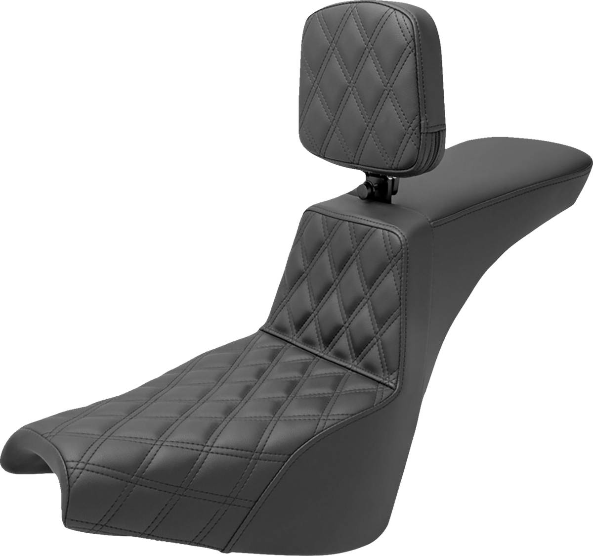 Tour Step-Up Seat - Rider Backrest - Front Lattice Stitch - FXBB/FXST '18-'24