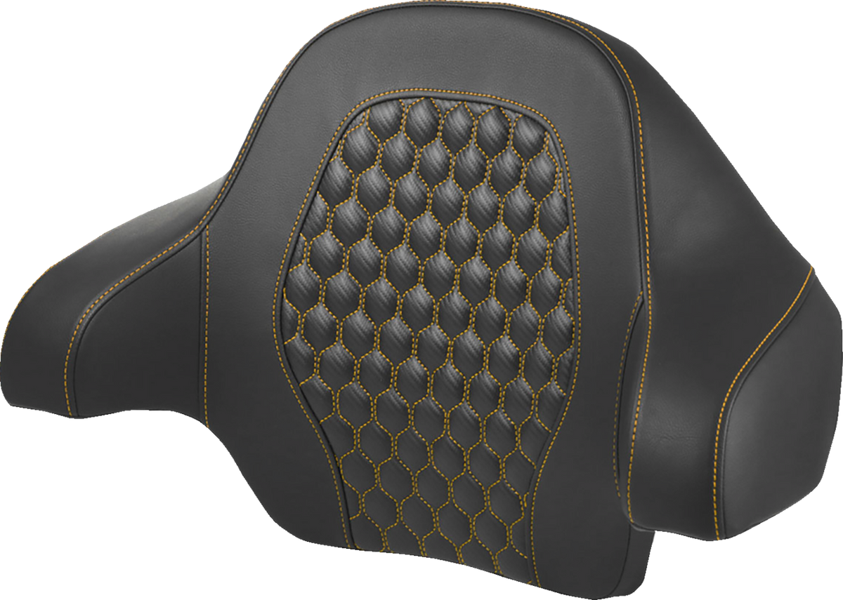 Tour Pack Backrest Pad - Honeycomb - Gold Stitching - FL '14-'24