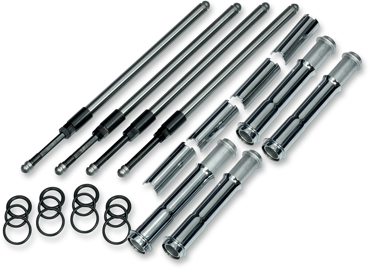 Quickee Pushrod Kit With Chrome Covers - M8