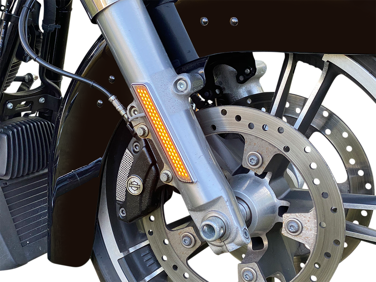 LED Fork Light - Amber - Black