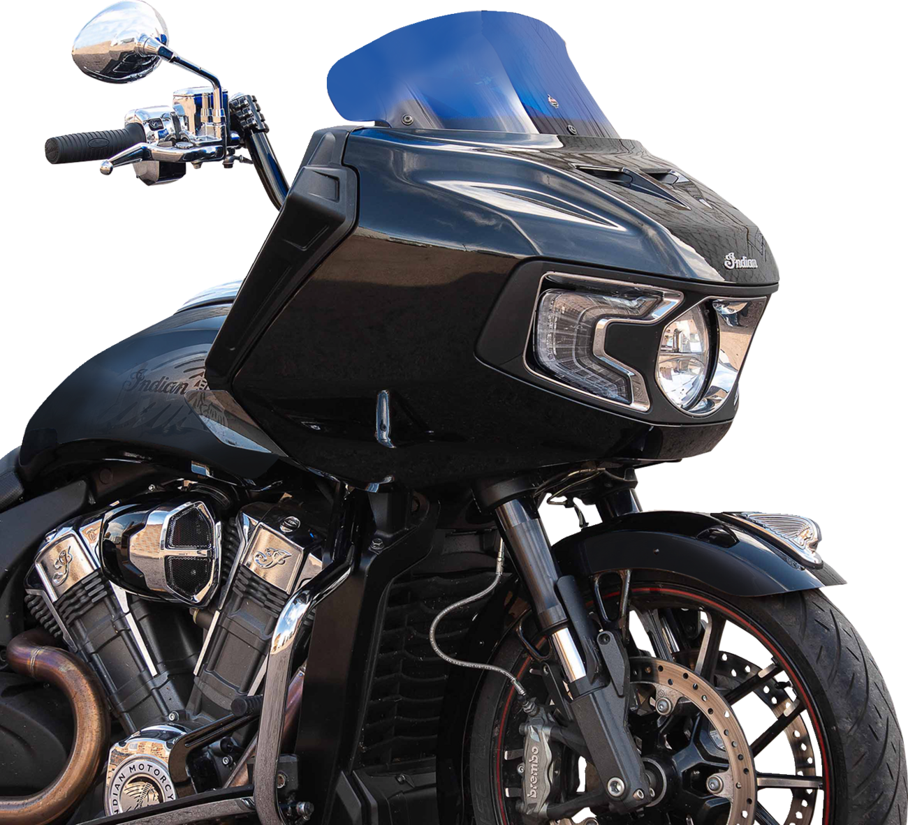 Kolor Flare™ Windshield - 8" - Blue - Indian