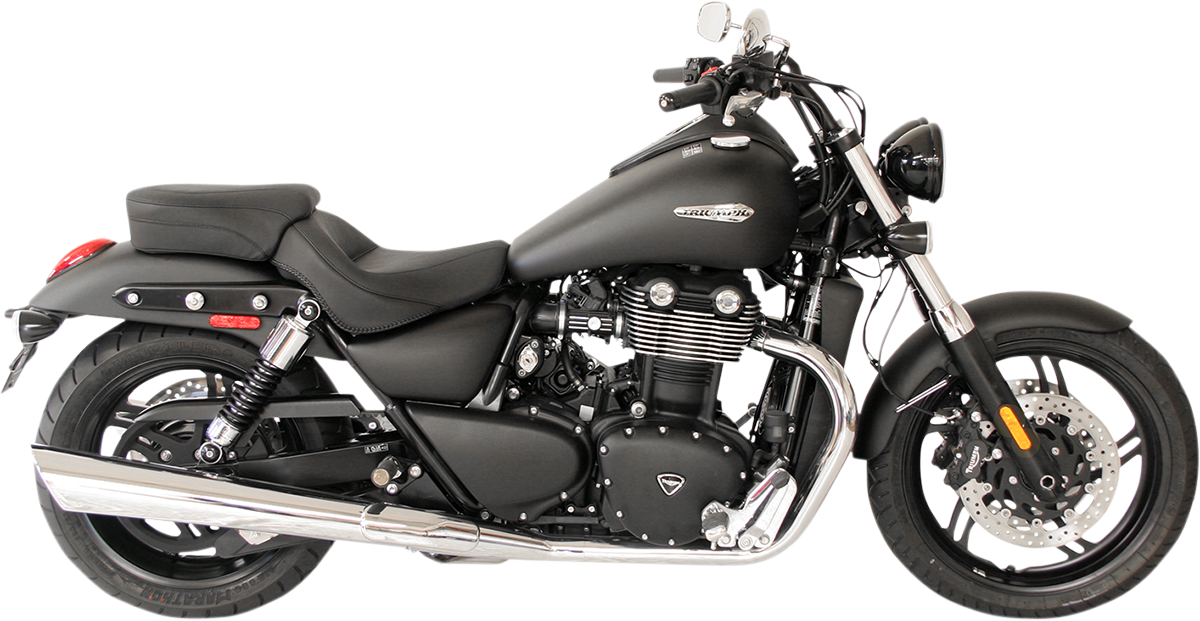 Seat - Vintage - Wide - Touring - Without Driver Backrest - Two-Piece - Smooth - Black