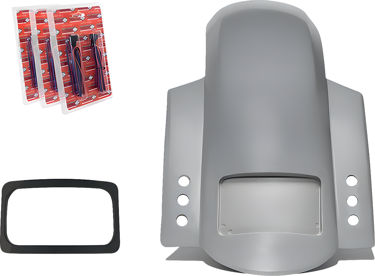 Short Rear Fender - Sport - With Black Plate Frame - 3 Sets Of Thunder Bolts