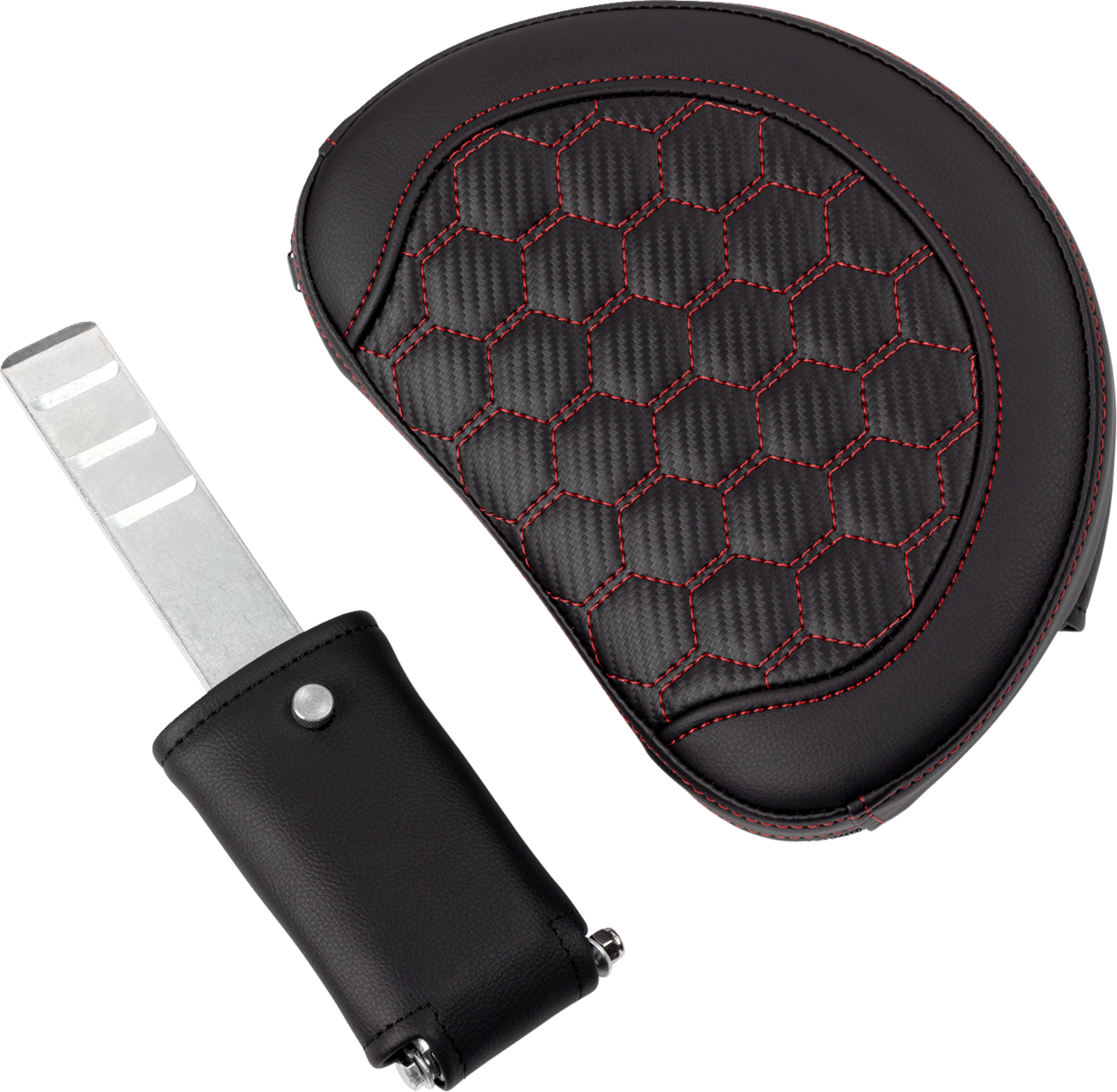 RoadSofa™ Seat - Honeycomb - Red Stitch - With Backrest - FLH/FLT '08-'23