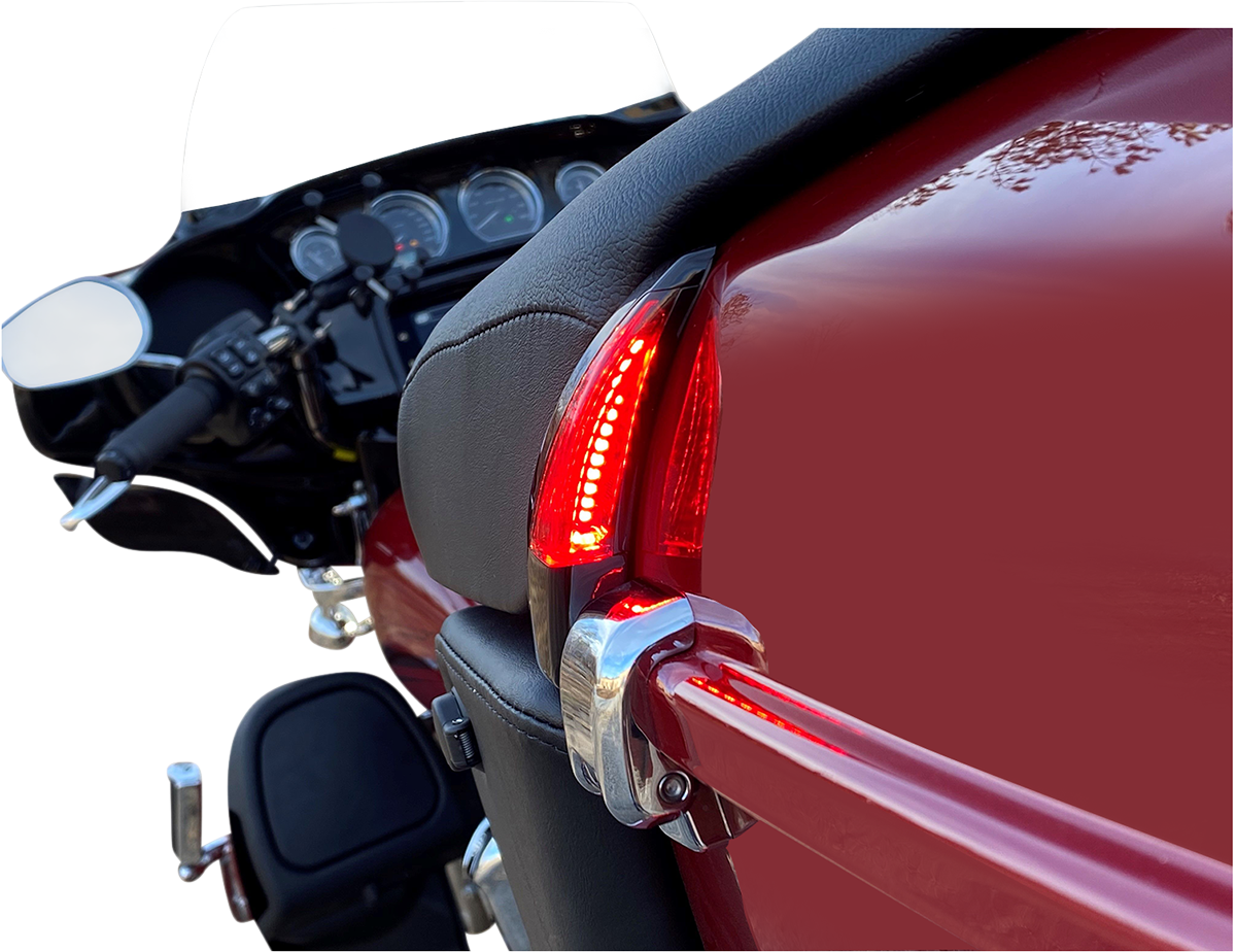 Sequential Tour Pak Seat Back Rest LED Lights - Black/Red - FLH