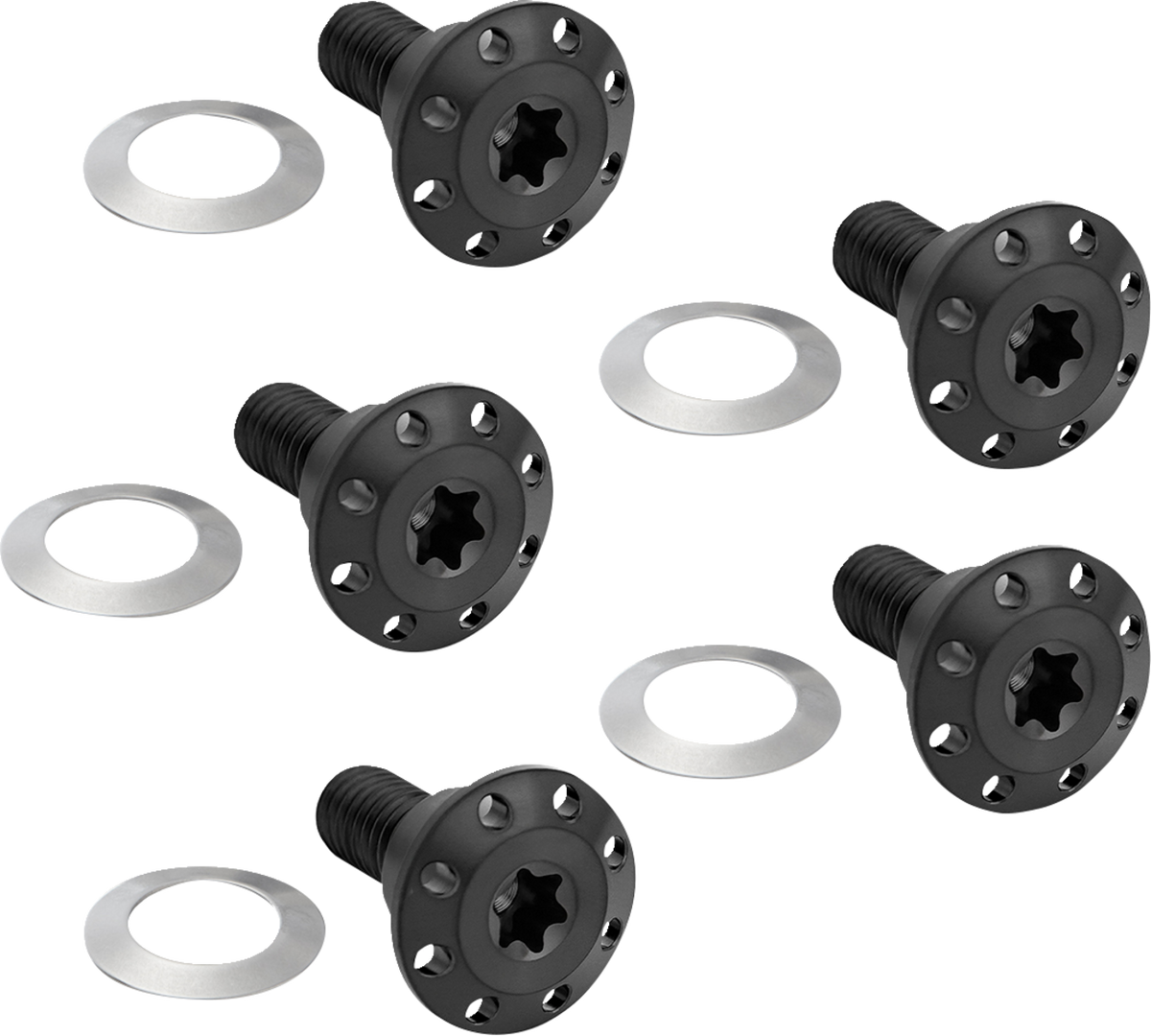 Bolt Kit - Holeshot/Front/Floating/Brake Rotor - Spoke Mount - Black - 5 Pack