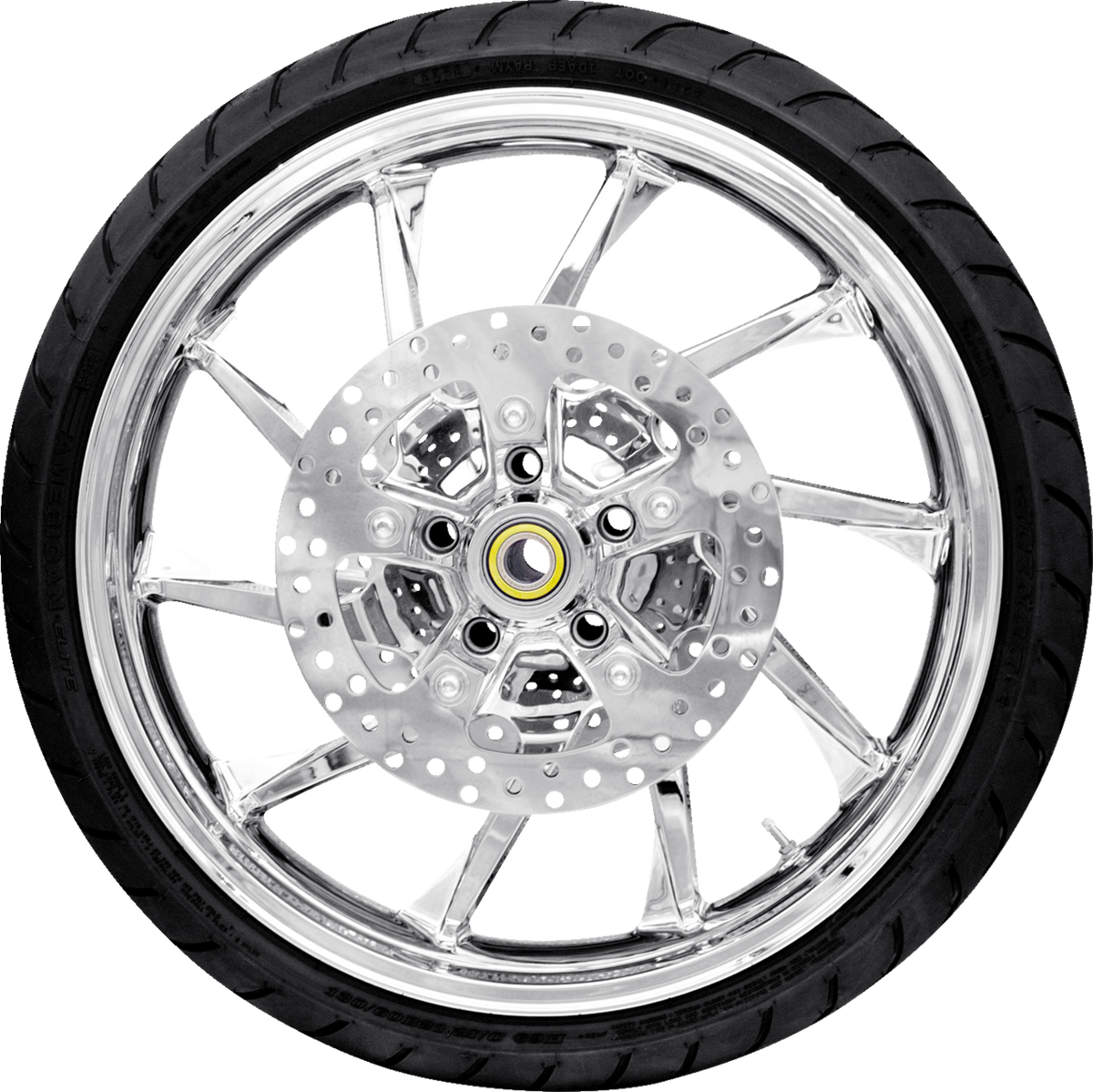 Hurricane Front Wheel - Chrome (21") | Rotor (12.6) | Dunlop AE Tire (130/60b21)