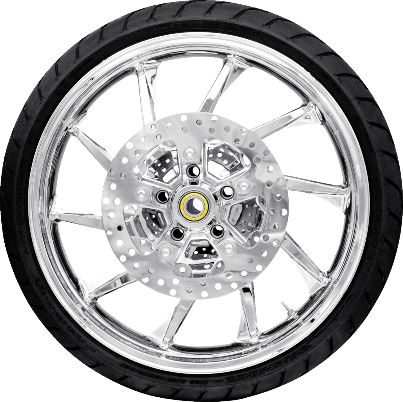 Hurricane Front Wheel - Chrome (21") | Rotors (11.8") | Dunlop Tire (130/60b21)