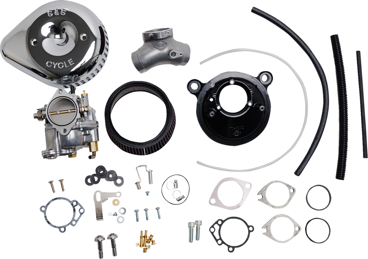 Super G Carburetor With Stealth Air Cleaner Kit - Chrome - Evolution Big Twin