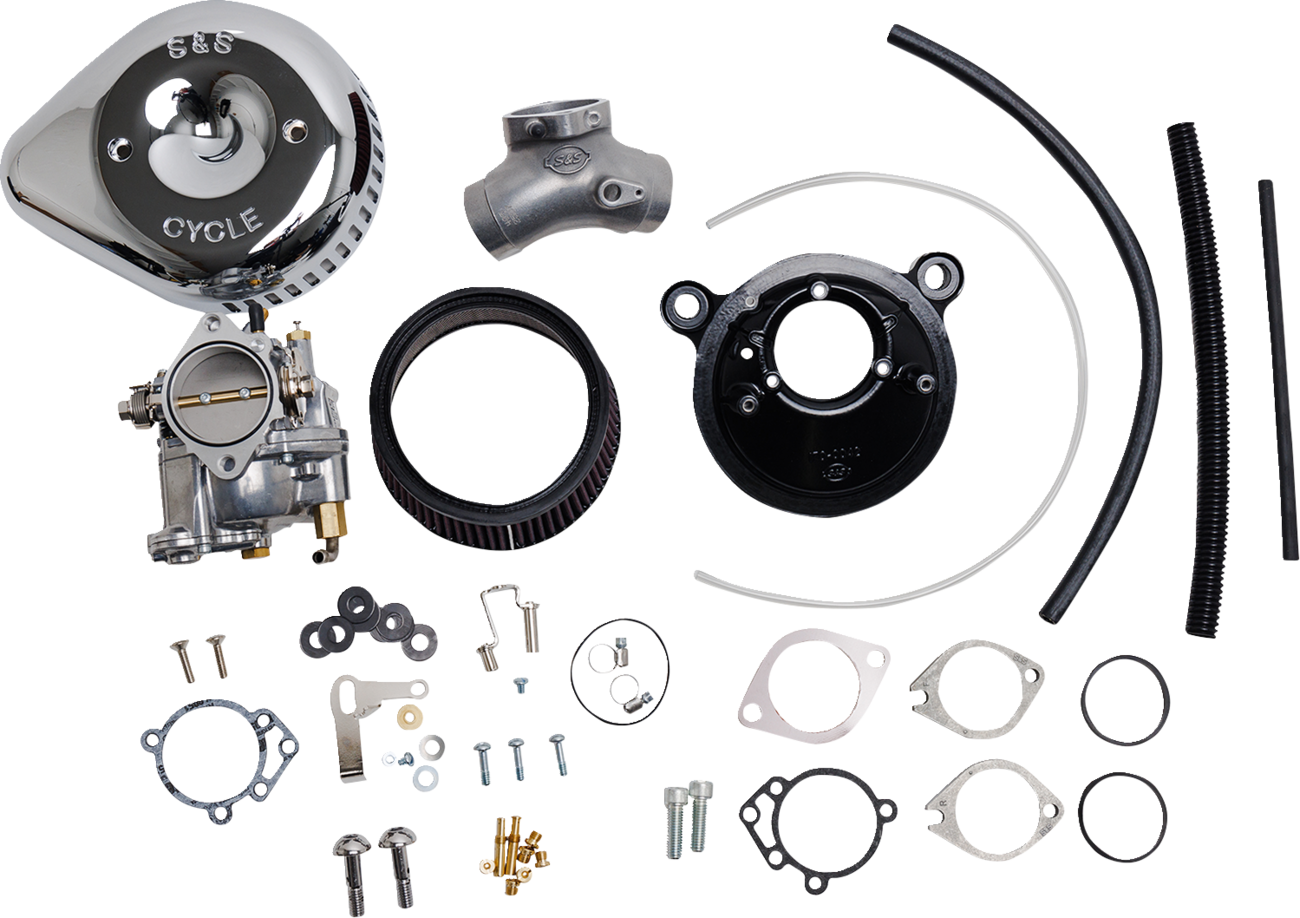 Super G Carburetor With Stealth Air Cleaner Kit - Chrome - Evolution Big Twin