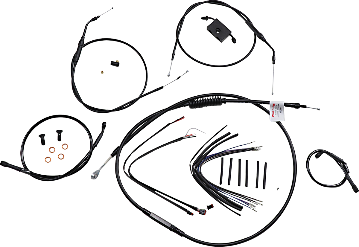 Extended Handlebar Cable And Brake Line Kit For Sportsters With ABS - 14" Ape Hanger Handlebars