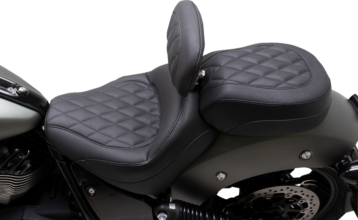Recessed Passenger Seat - Black - Diamond Stitch - Chief '22-'23
