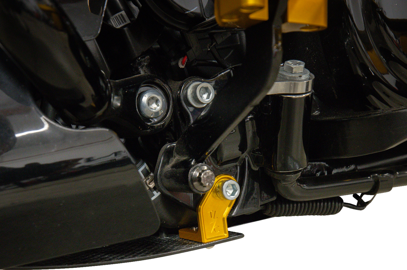 Skid Plate - Carbon Fiber/Gloss - With Gold Brackets - FLHX/FLTRX