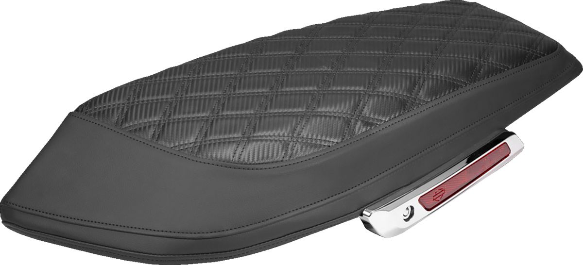 Saddlebag Lid Covers - Lattice - Carbon Fiber - Black Stitch - FLH/FLT '23-'26