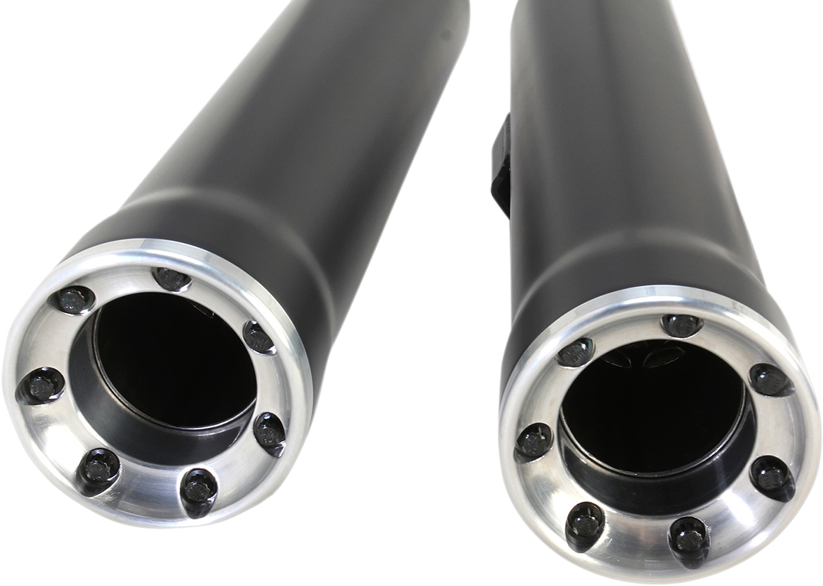 Slip-On Mufflers With Race Pro Tips - 3" - Black - '07-'17 FLSTF/FXSTD