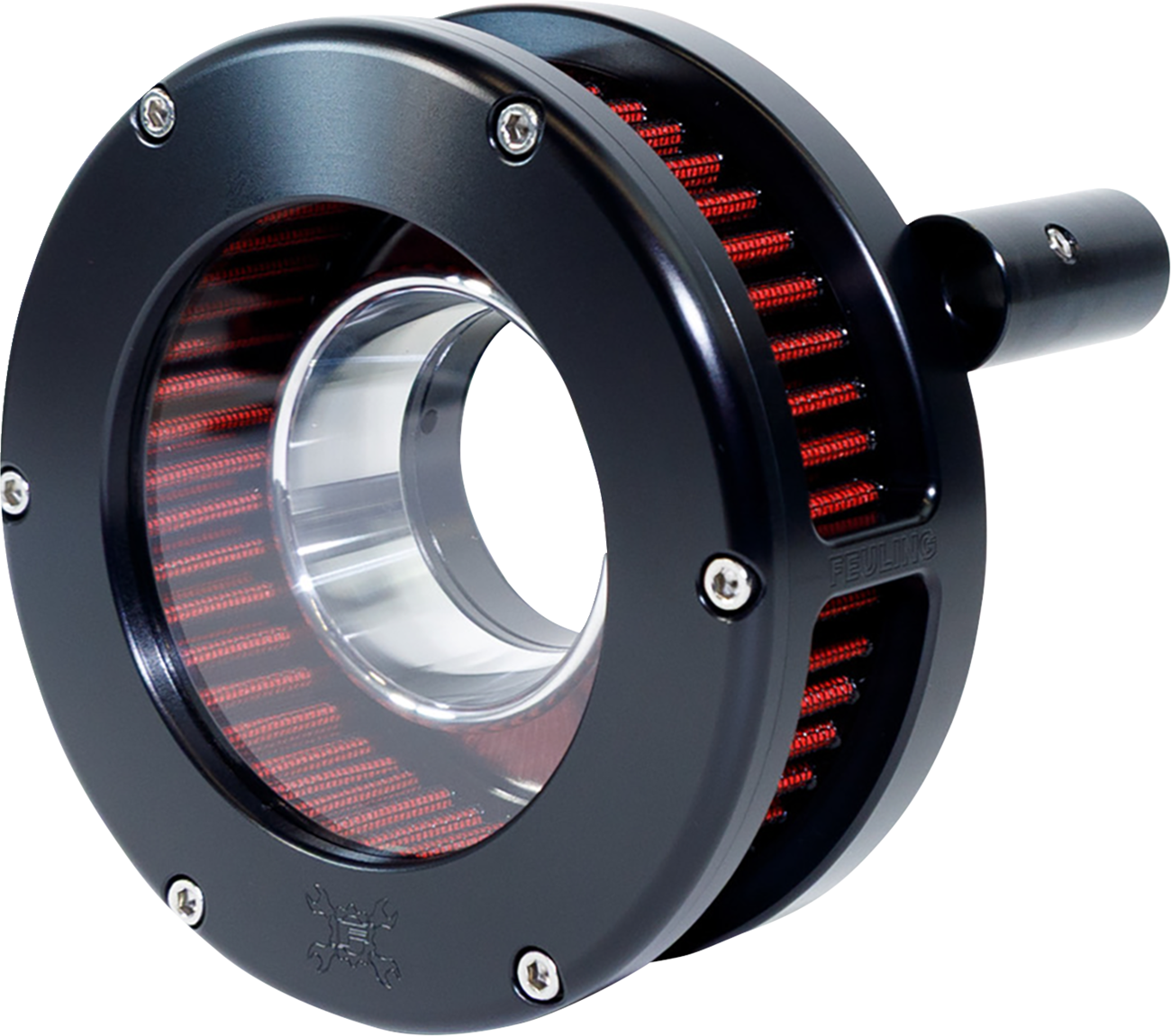 Slim BA Air Cleaner Kit - Black/Clear - Red Filter - '08-'17 Twin Cam