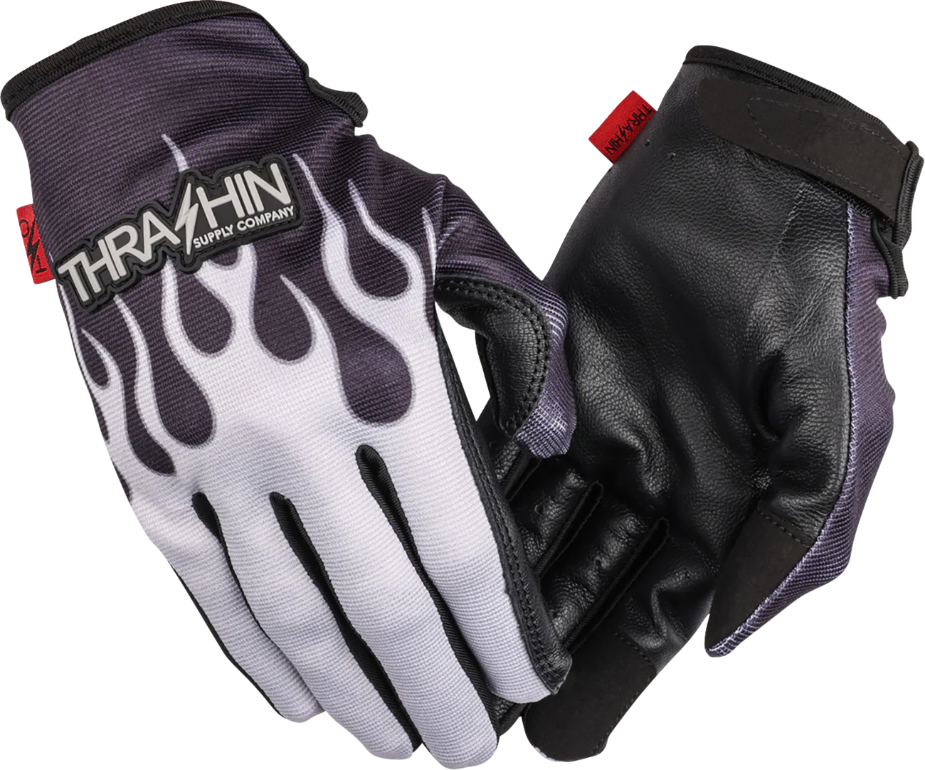 Stealth Leather Palm Flame Gloves