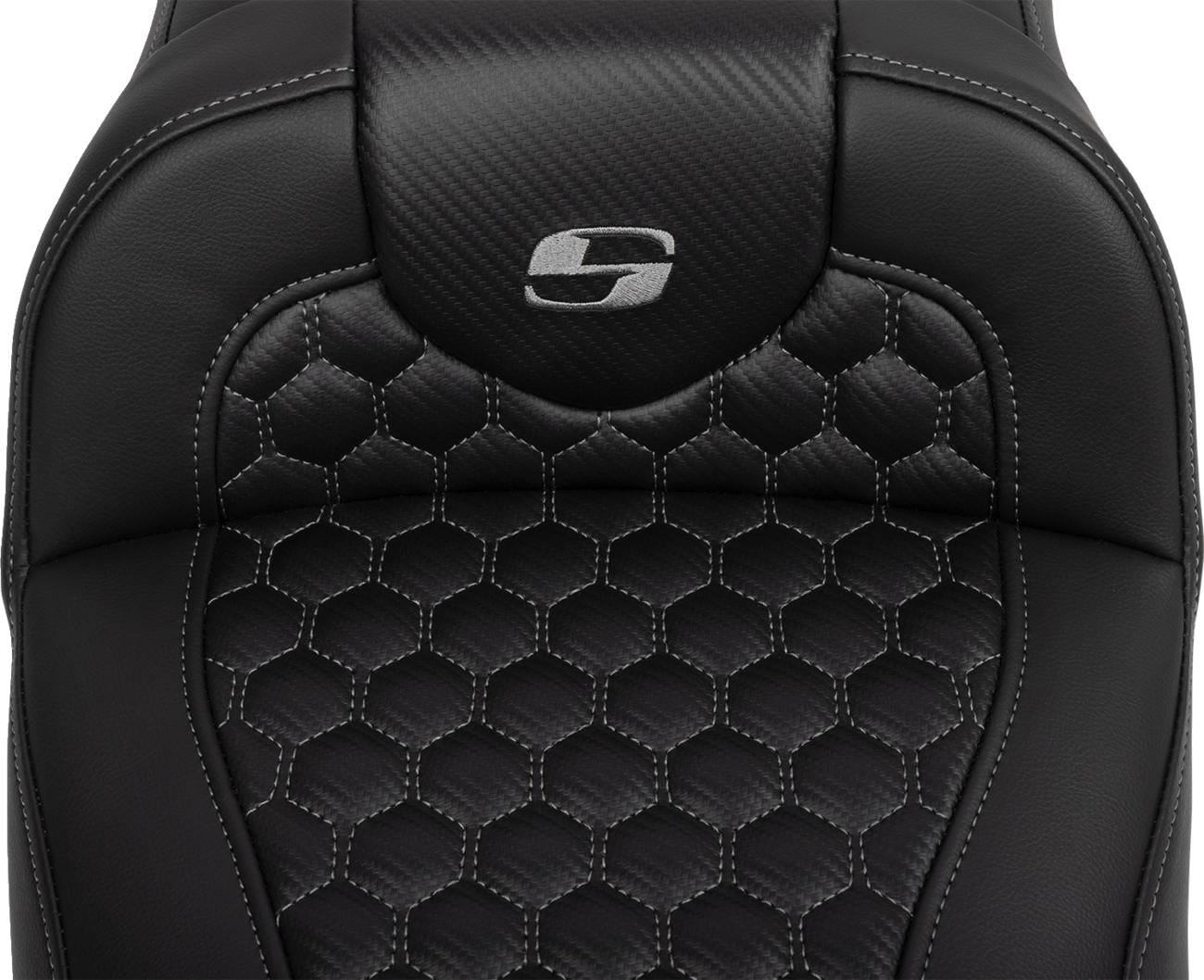 Roadsofa™ Extended Reach Seat - With Backrest - Honeycomb - Dark Gray Stitch - FLTR/FLHX '23-'24
