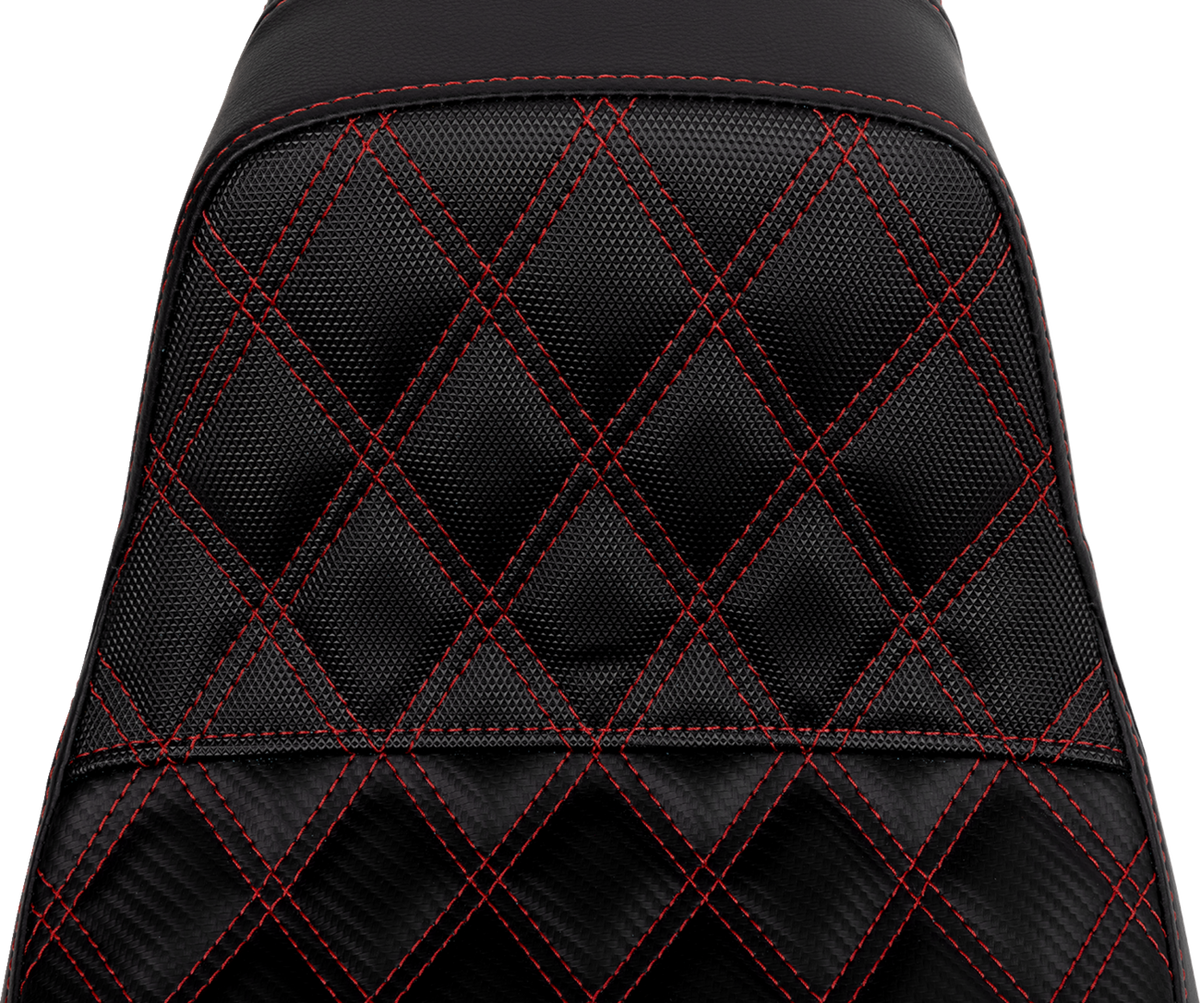 Pro Series SDC Performance Seat - Carbon Fiber/Lumbar Gripper - Red Stitch - Dyna '06-'17