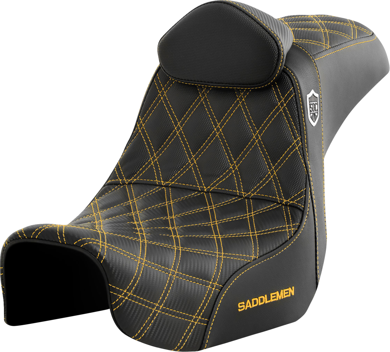 Pro Series SDC Performance Seat - W/ Backrest - Gold Stitch - Dyna '06-'17