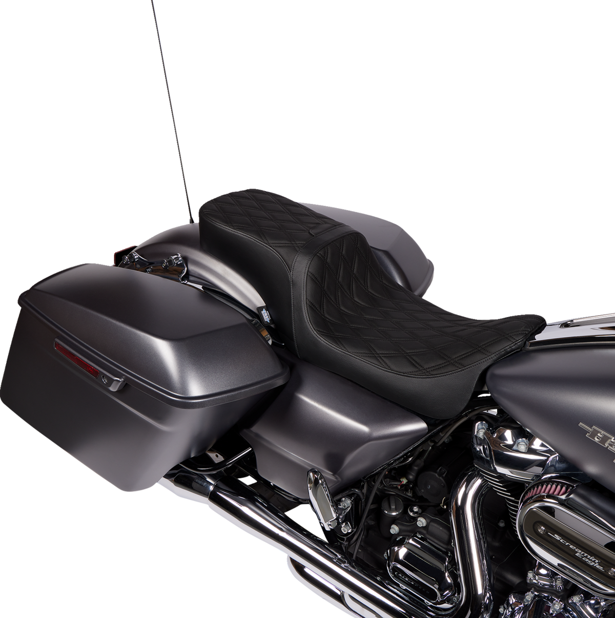 Predator 2-Up Seat - Vinyl - Double Diamond - W/O Backrest - FLH/FLTR '08-'23