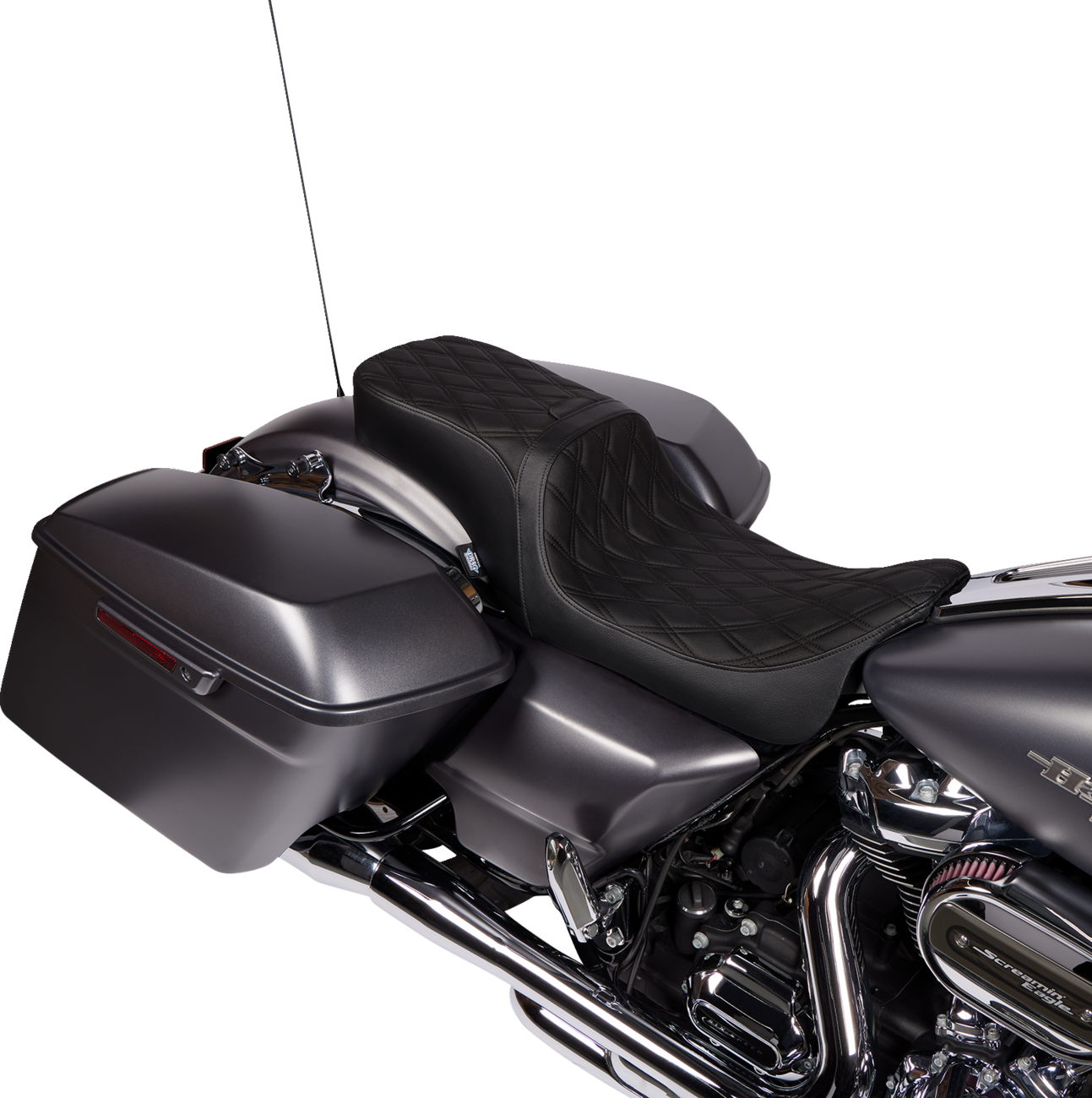 Predator 2-Up Seat - Vinyl - Double Diamond - W/O Backrest - FLH/FLTR '08-'23