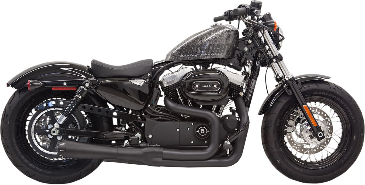 Mega Power Exhaust - Black - Short - '14-'21 XL With Mid/Forward Controls