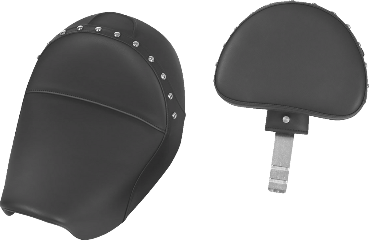 Heels Down Solo Seat - With Backrest - Studded - Black - Dyna
