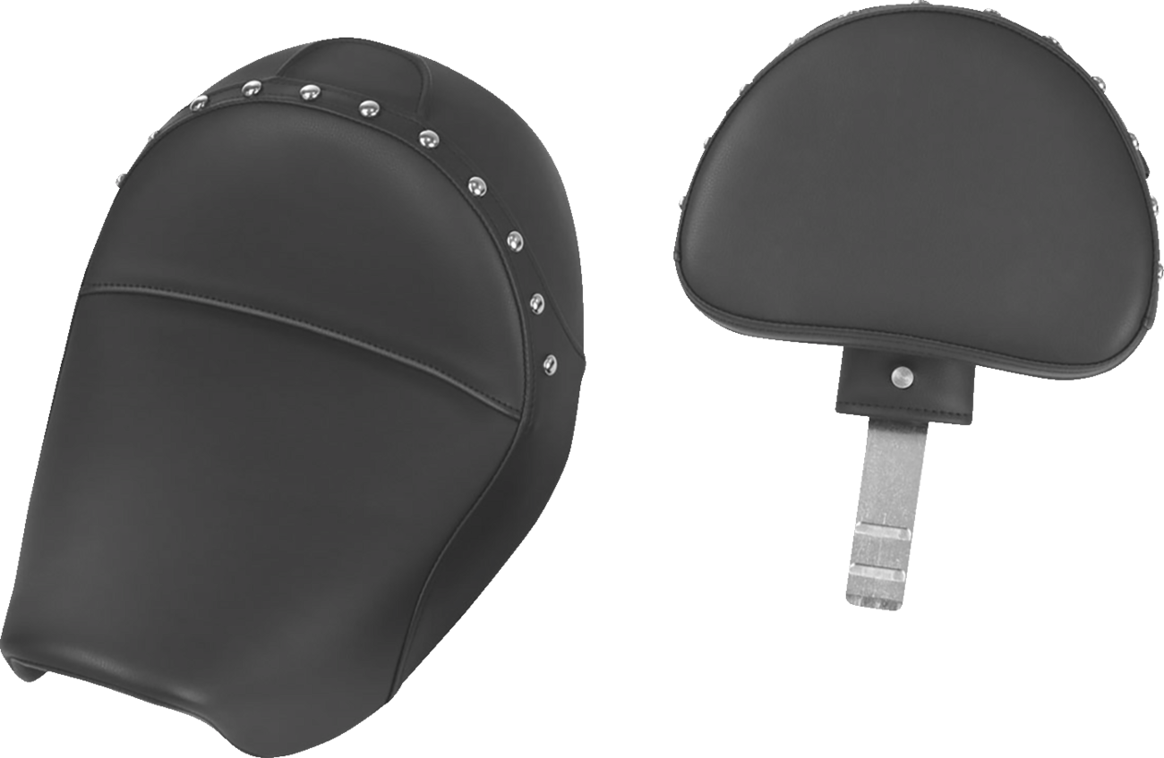 Heels Down Solo Seat - With Backrest - Studded - Black - Dyna