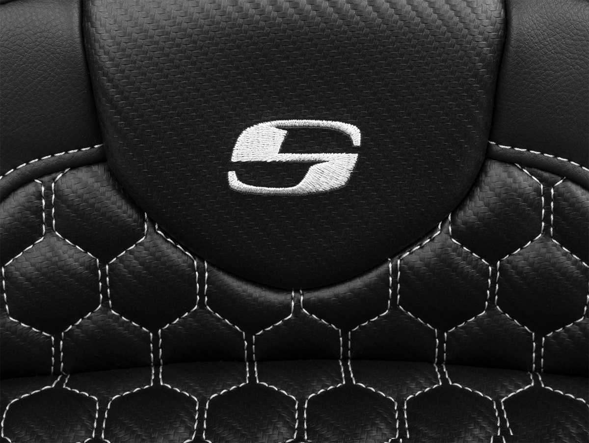 Roadsofa™ Extended Reach Seat - With Backrest - Honeycomb - Silver Stitch - FLTR/FLHX '23-'24
