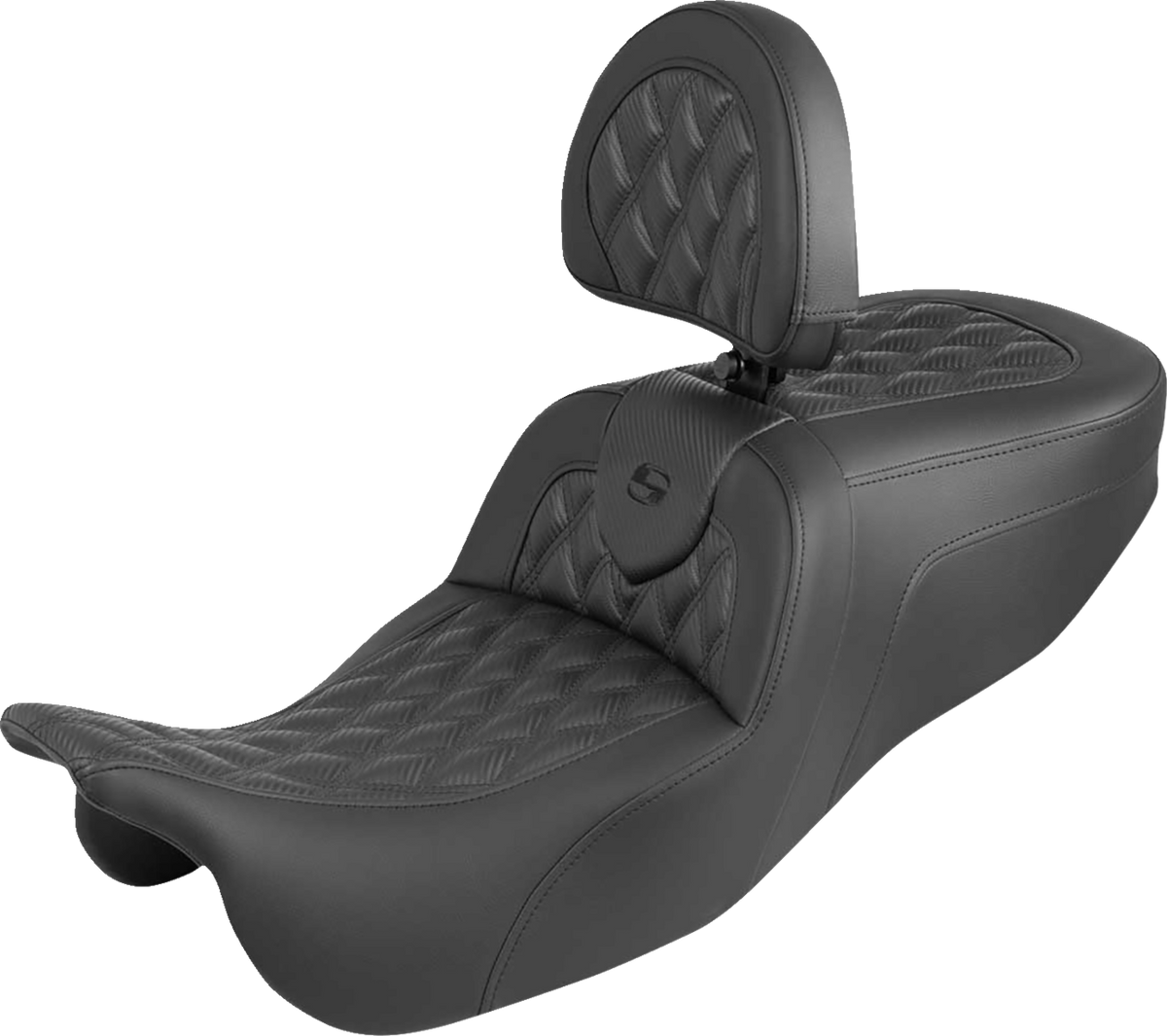 Roadsofa™ Carbon Fiber Seat - Lattice Stitch - With Backrest - FLRT/FLTRT '15-'25