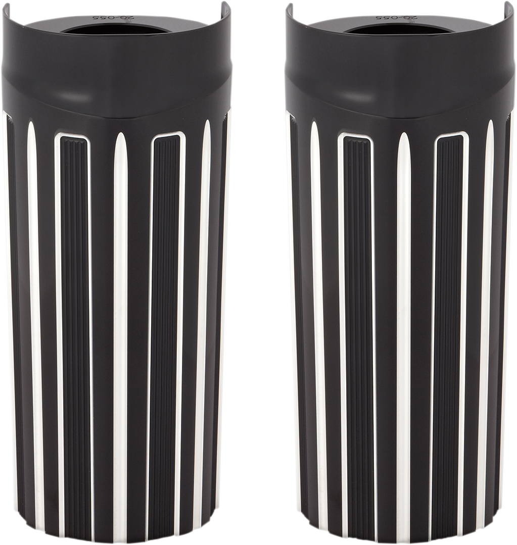 Fork Boot Covers - +2" - Black Anodized - 10-Gauge - FLHT