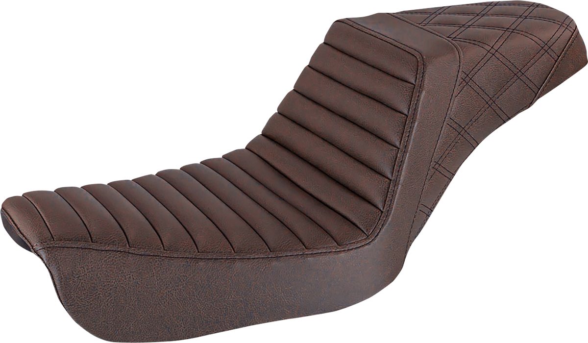 Step-Up Seat - Front Tuck-N-Roll/Rear Lattice Stitch - Brown - FXD