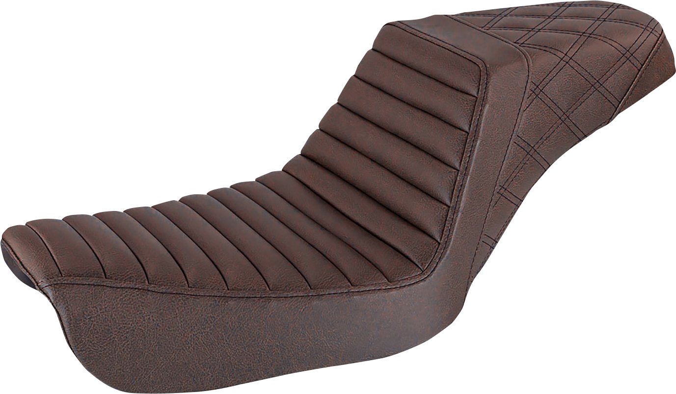 Step-Up Seat - Front Tuck-N-Roll/Rear Lattice Stitch - Brown - FXD