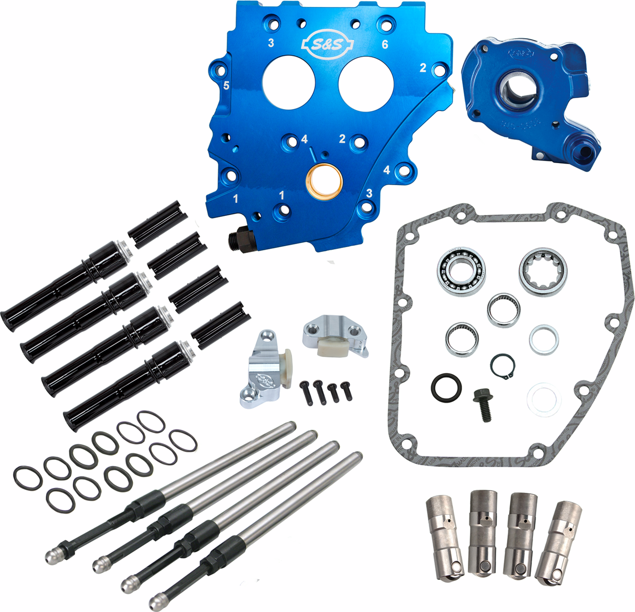 Cam Chest Kit Without Cams - Chain Drive - Black Pushrods - Twin Cam