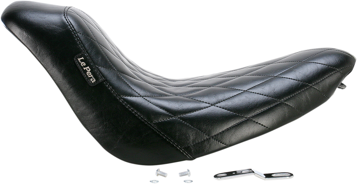 Bare Bones Solo Seat - Diamond Stitch - Black - Softail '06-'17