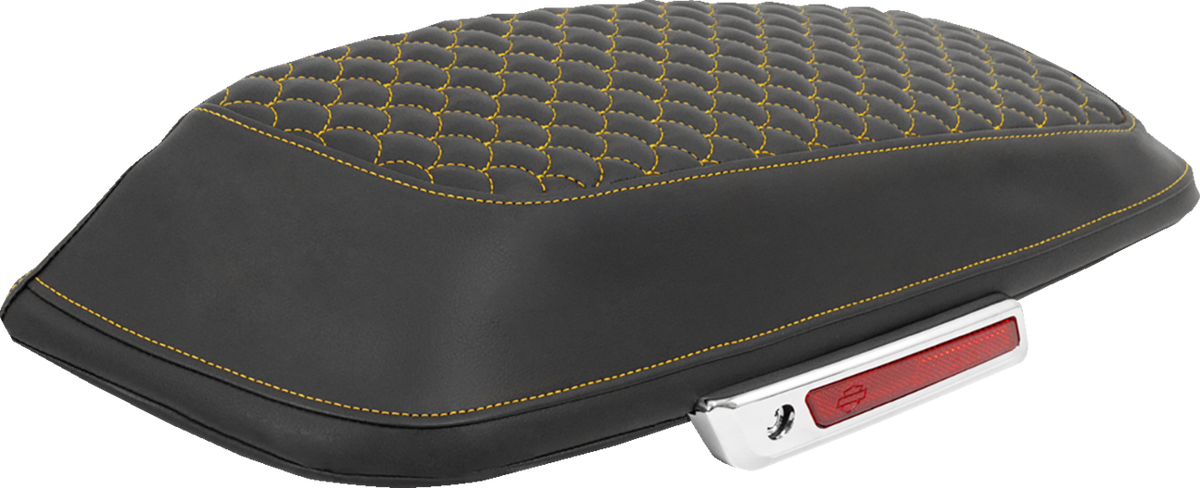 Saddlebag Lid Covers - Dragon Scale - Gold Stitch - FLH/FLT '14-'25