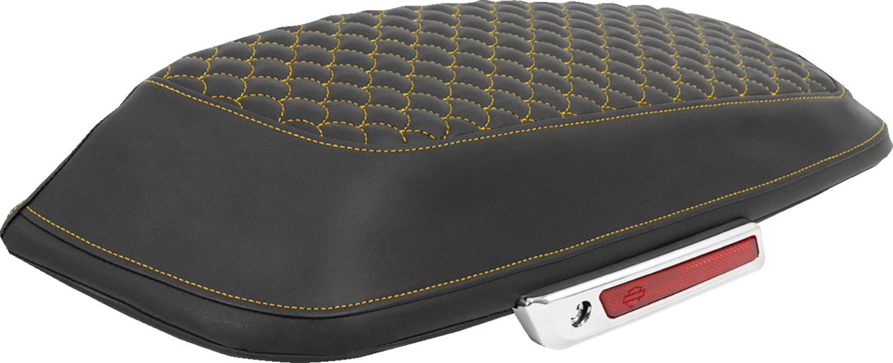 Saddlebag Lid Covers - Dragon Scale - Gold Stitch - FLH/FLT '14-'25