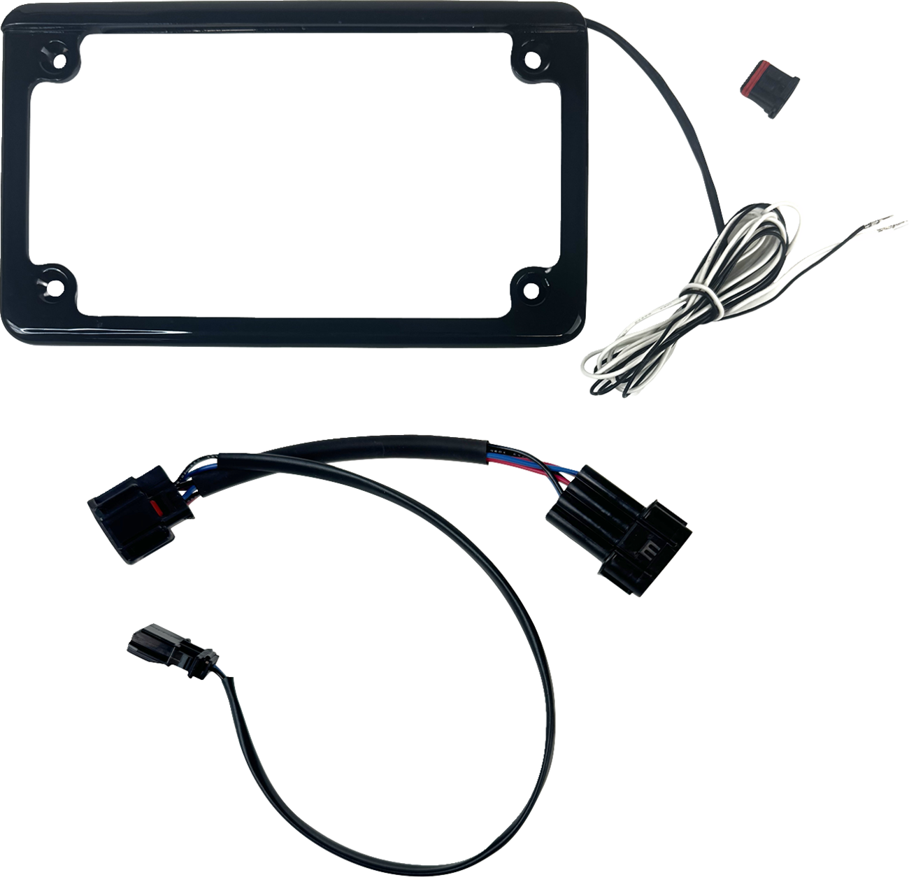 Lighted License Plate Frame - Gloss Black - Talon