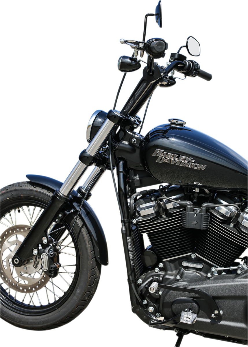 Handlebar Risers - Straight - 8" - Gauge Cutout - Black